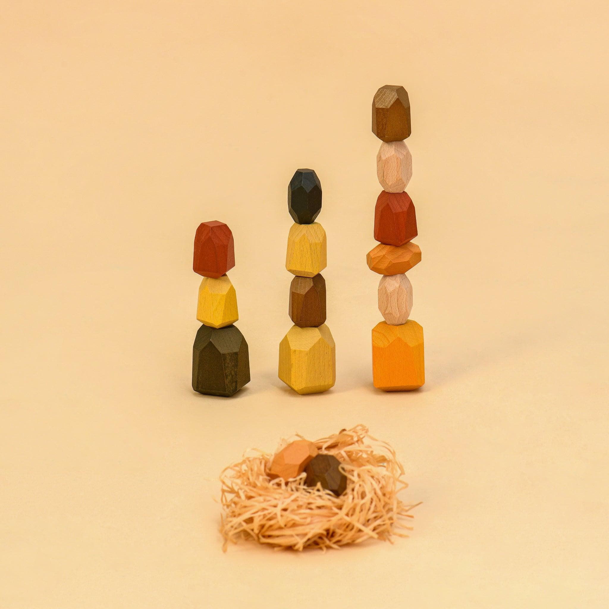 Montessori Wooden Balance Stones - Montessori Toys