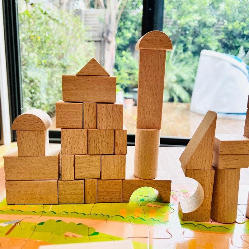 100PCS Natural Wooden Building Blocks - Melli's Kids