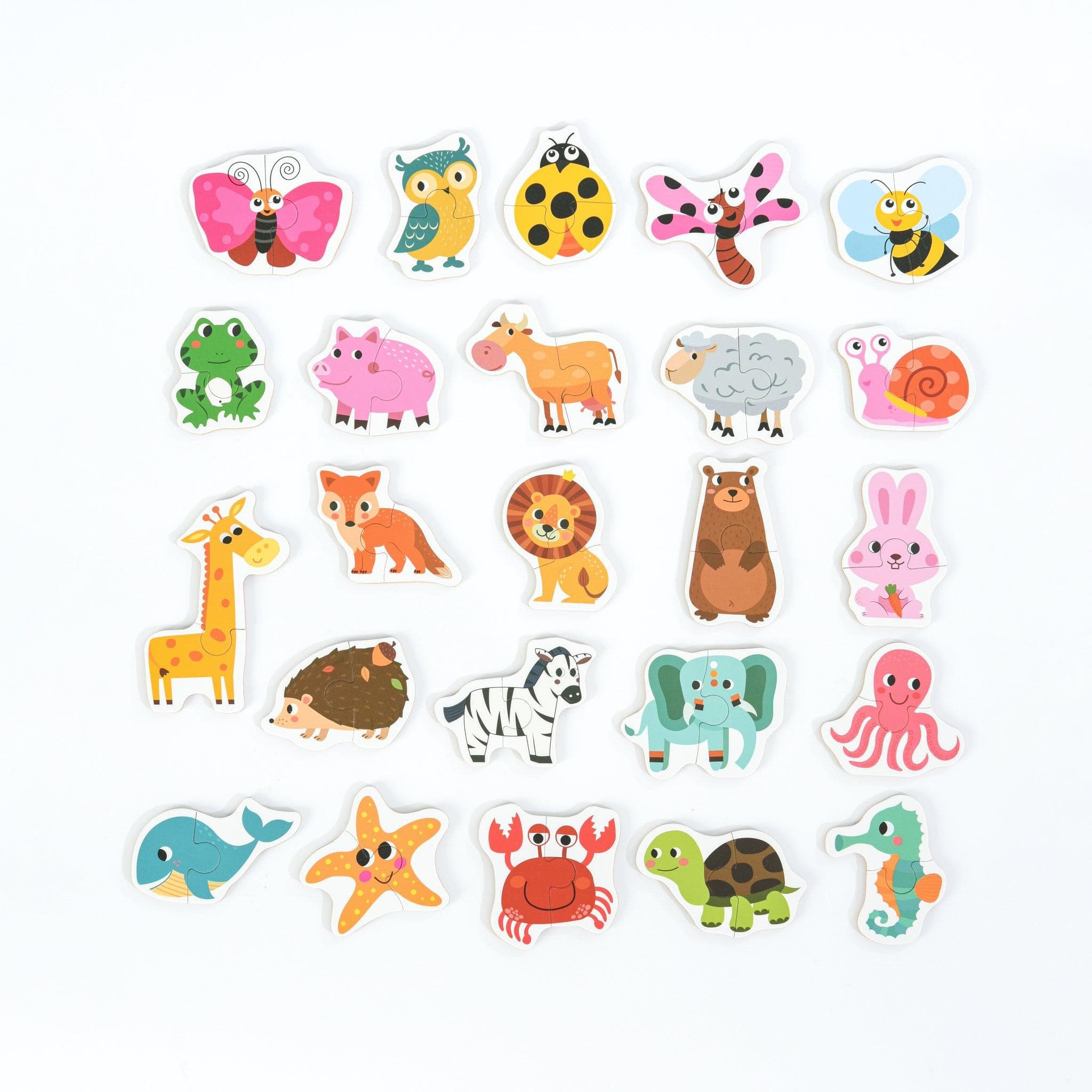 6 in 1 Wooden Toddlers Jigsaw Puzzles - Melli's Kids