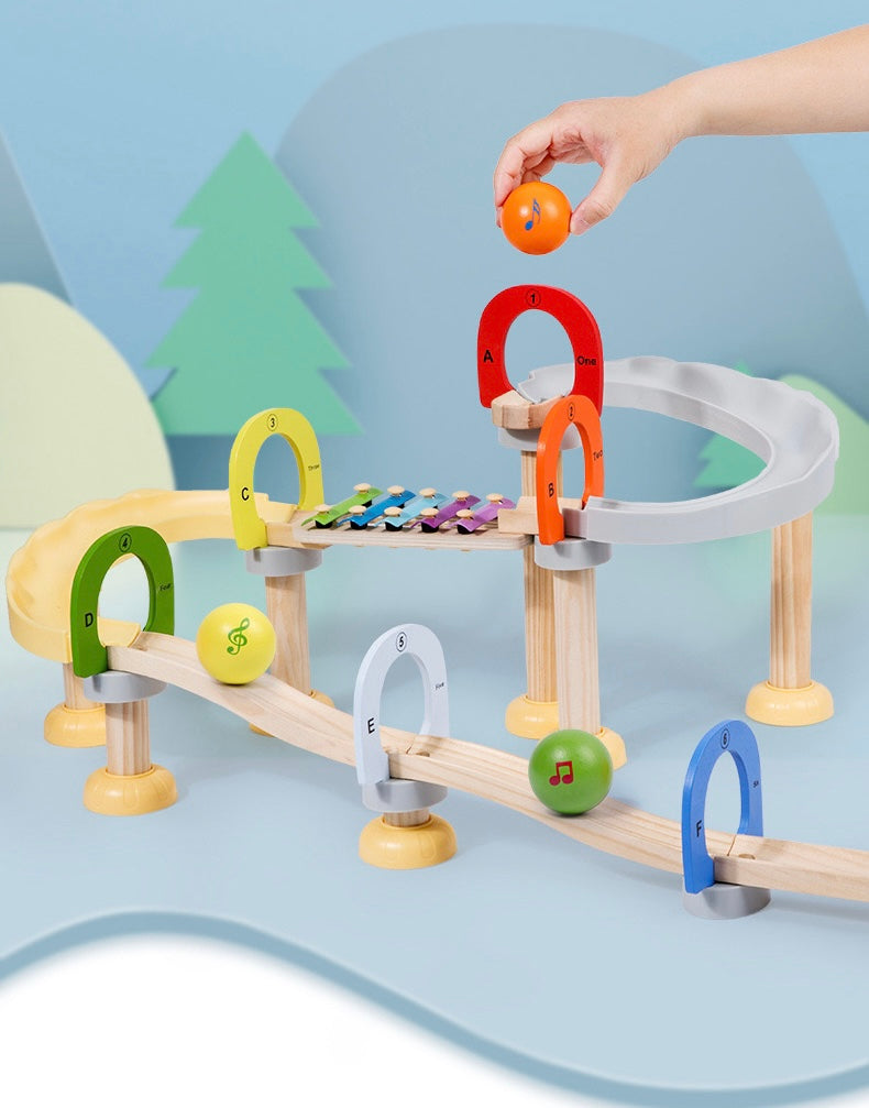 Music Ball Tracker Ramp - Montessori Wooden Toy