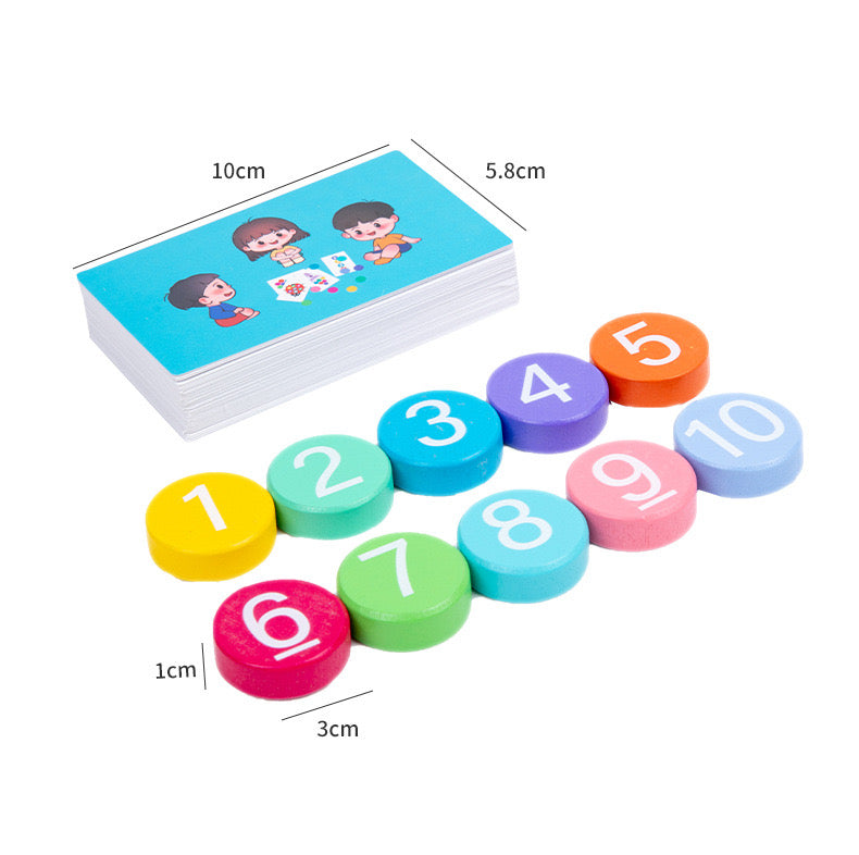 Wooden Number Learning Board with Flashcards - Maths Learning Aids