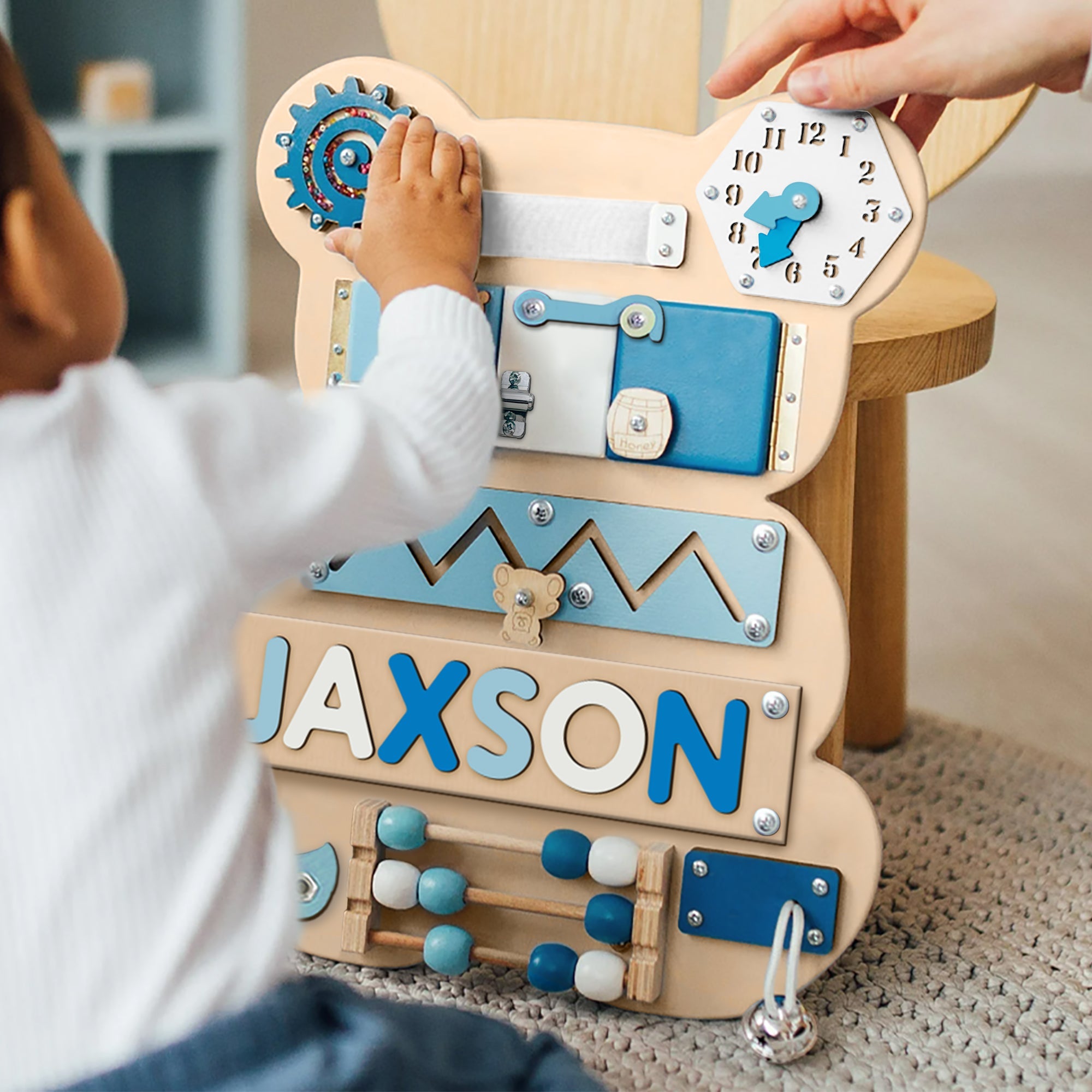 busy board personalized - baby blue