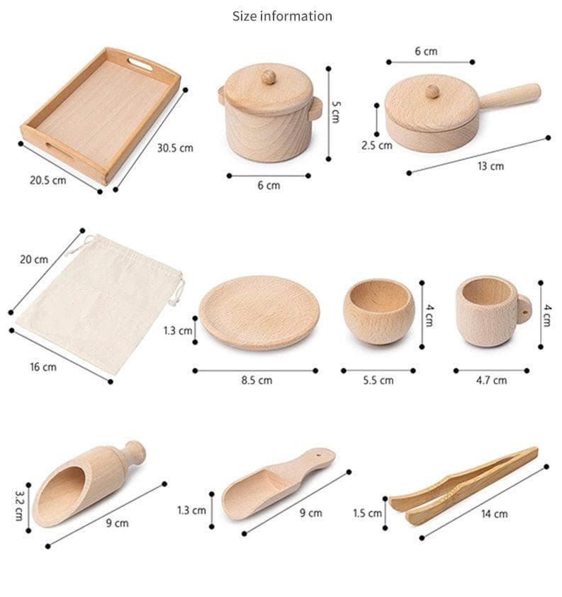 Montessori Wooden Sensory Bin Tools