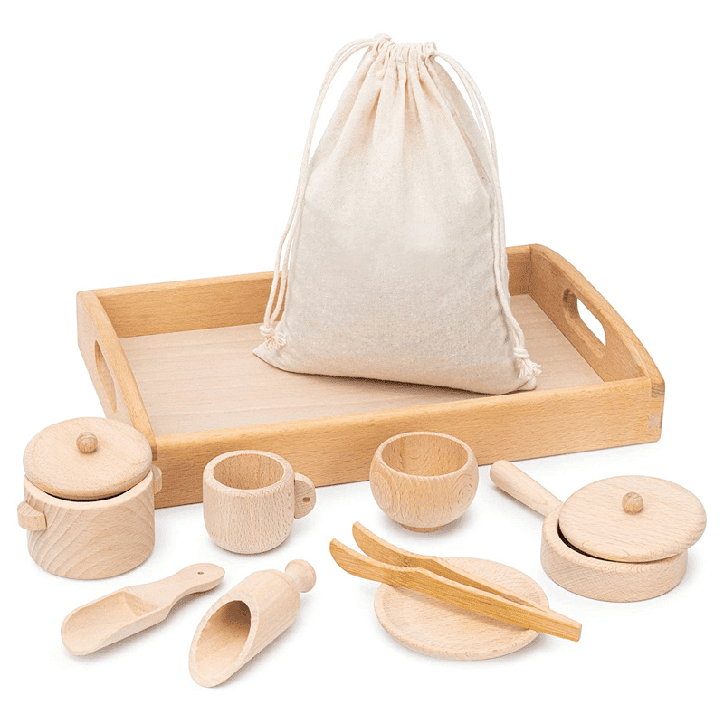 wooden sensory bin tool set