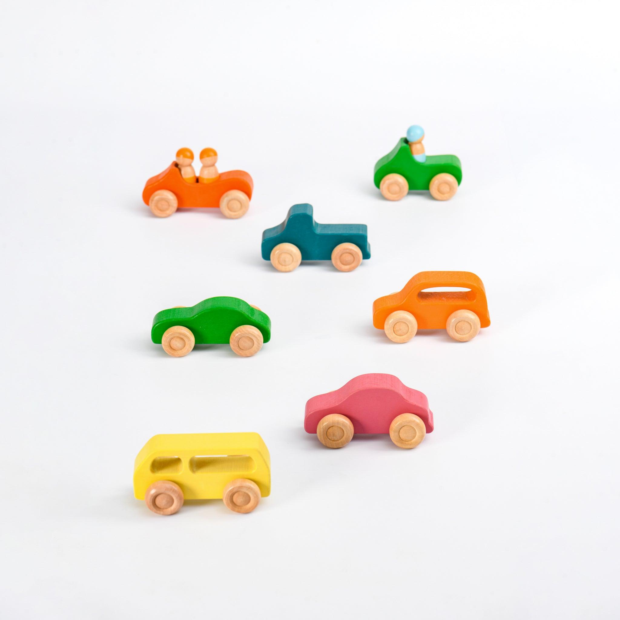 Wooden Rainbow Cars (7pcs)